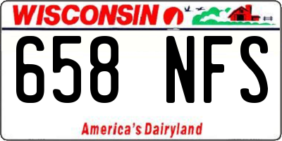 WI license plate 658NFS