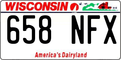 WI license plate 658NFX