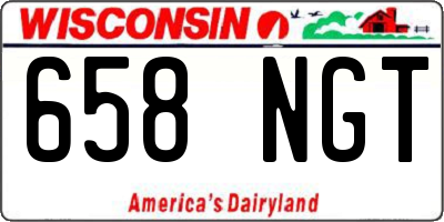 WI license plate 658NGT