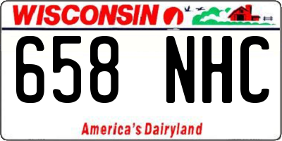 WI license plate 658NHC