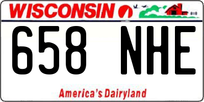 WI license plate 658NHE