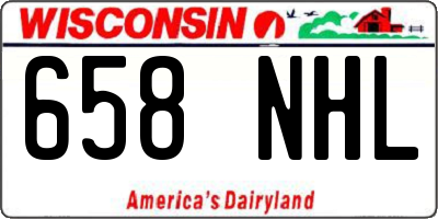 WI license plate 658NHL