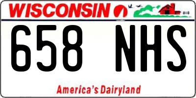 WI license plate 658NHS
