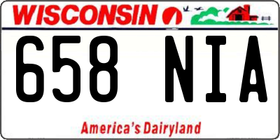 WI license plate 658NIA