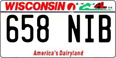 WI license plate 658NIB