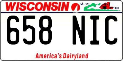 WI license plate 658NIC