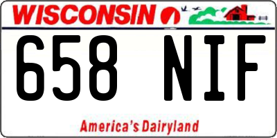 WI license plate 658NIF