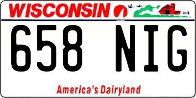 WI license plate 658NIG