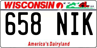 WI license plate 658NIK