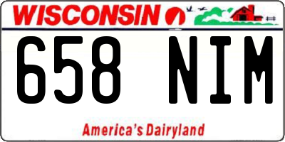 WI license plate 658NIM