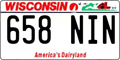 WI license plate 658NIN