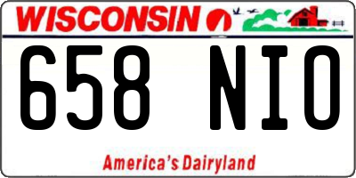WI license plate 658NIO