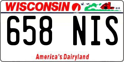 WI license plate 658NIS