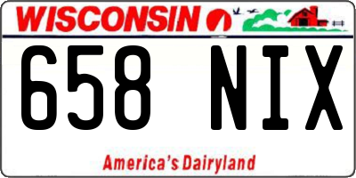 WI license plate 658NIX