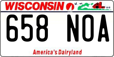 WI license plate 658NOA