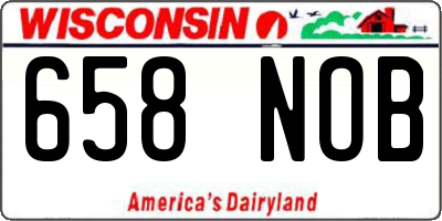 WI license plate 658NOB