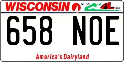 WI license plate 658NOE