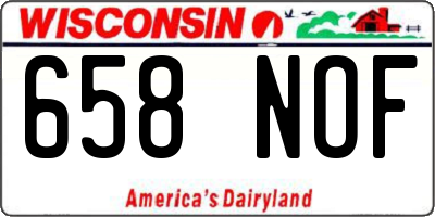 WI license plate 658NOF