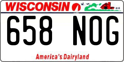 WI license plate 658NOG
