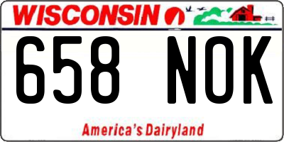 WI license plate 658NOK