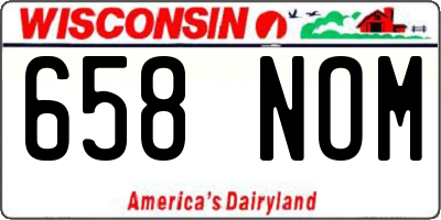 WI license plate 658NOM