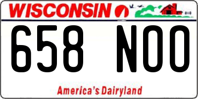 WI license plate 658NOO