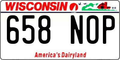 WI license plate 658NOP