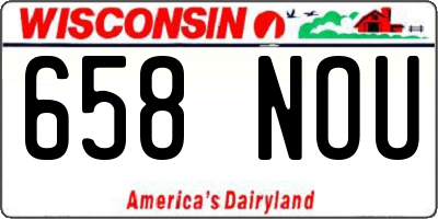 WI license plate 658NOU
