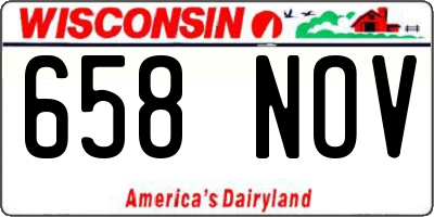 WI license plate 658NOV