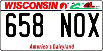 WI license plate 658NOX