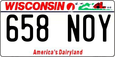 WI license plate 658NOY