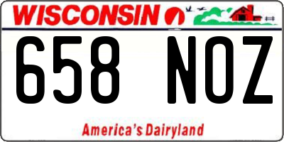 WI license plate 658NOZ