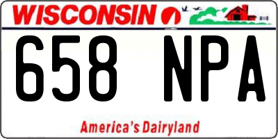WI license plate 658NPA