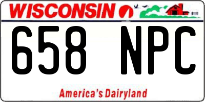 WI license plate 658NPC
