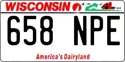 WI license plate 658NPE