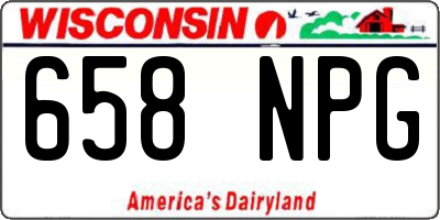 WI license plate 658NPG