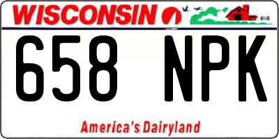 WI license plate 658NPK
