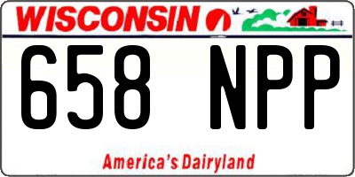 WI license plate 658NPP