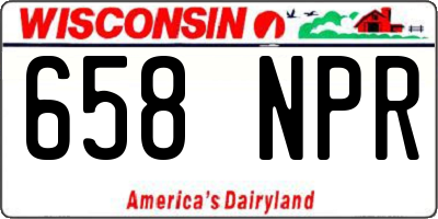 WI license plate 658NPR