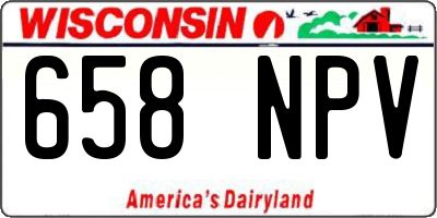 WI license plate 658NPV
