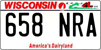WI license plate 658NRA
