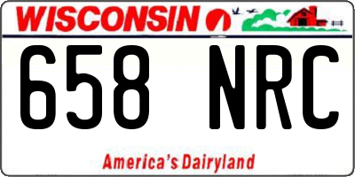 WI license plate 658NRC