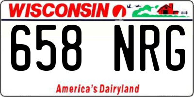 WI license plate 658NRG