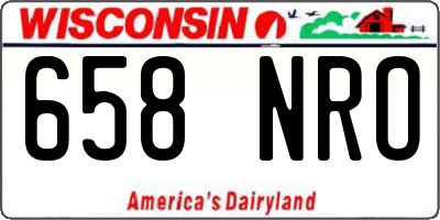 WI license plate 658NRO