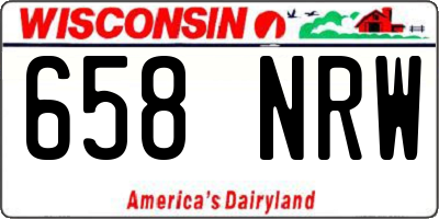 WI license plate 658NRW