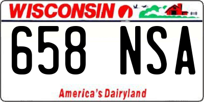 WI license plate 658NSA