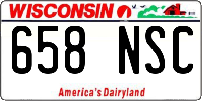 WI license plate 658NSC