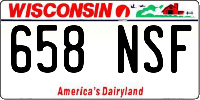 WI license plate 658NSF
