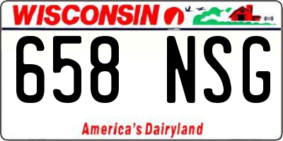 WI license plate 658NSG
