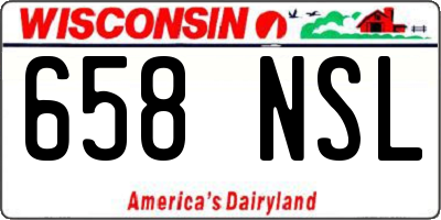 WI license plate 658NSL